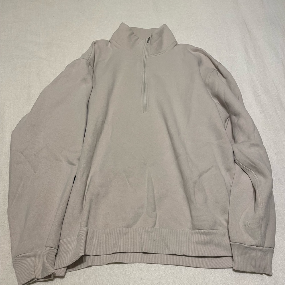 Men’s lululemon city sweat half zip in white opal size XL